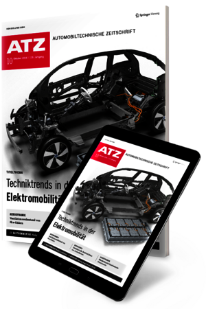 ATZ | Automobiltechnische Zeitschrift: Cover auf Magazin und Tablet
